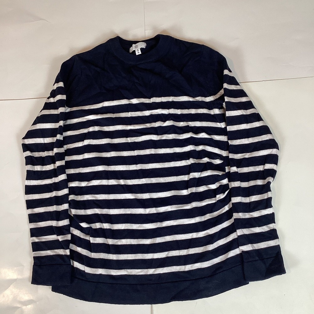 RTR Womens Shirt Top Blouse Sz S Long Sleeve Pullover Striped Crew Neck Soft